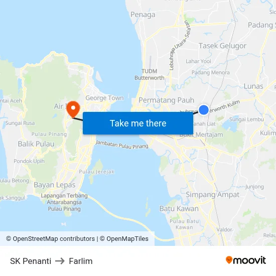 SK Penanti to Farlim map