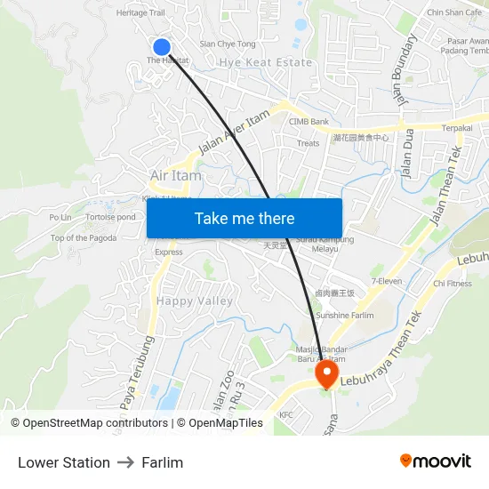 Lower Station to Farlim map