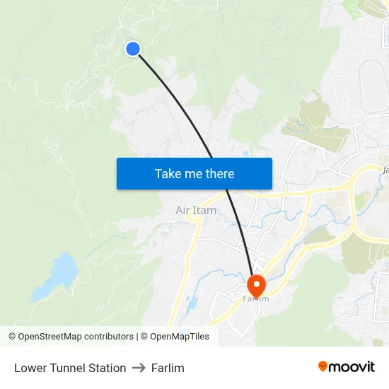 Lower Tunnel Station to Farlim map