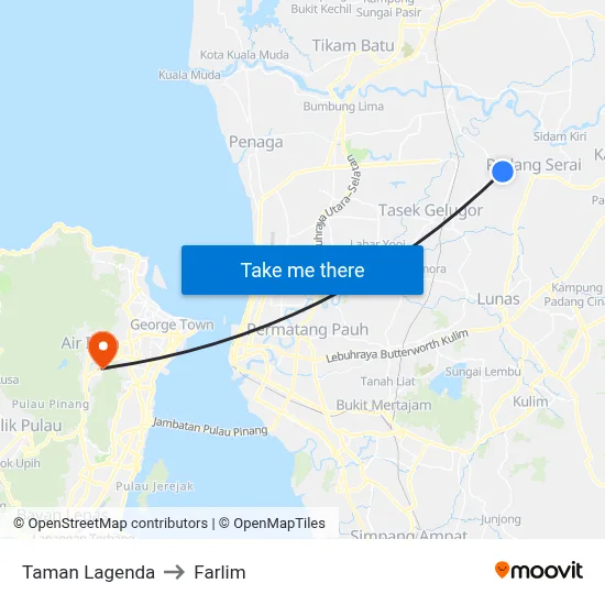 Taman Lagenda to Farlim map