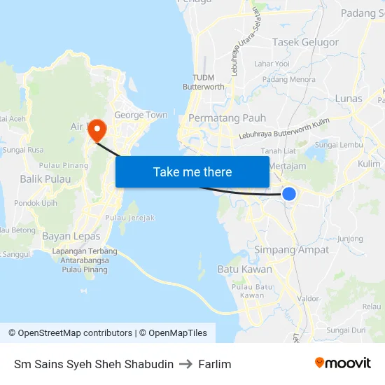 Sm Sains Syeh Sheh Shabudin to Farlim map