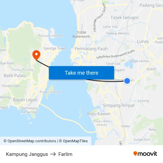 Kampung Janggus to Farlim map