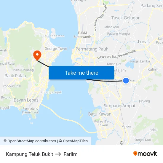 Kampung Teluk Bukit to Farlim map