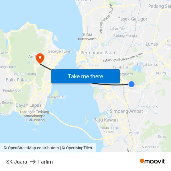 SK Juara to Farlim map