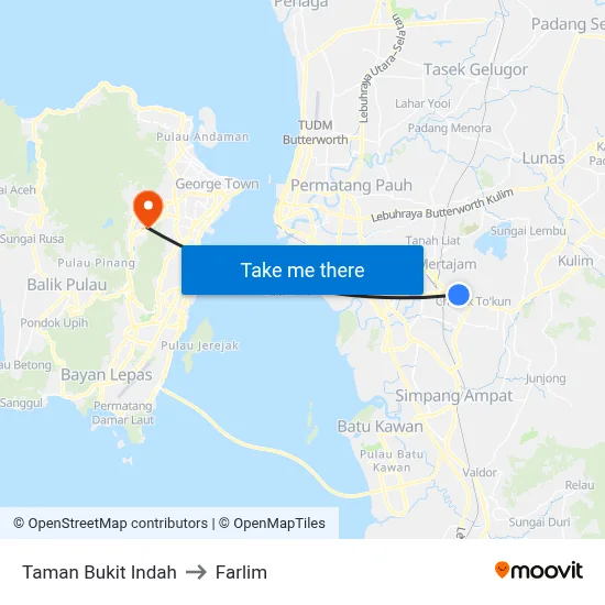 Taman Bukit Indah to Farlim map