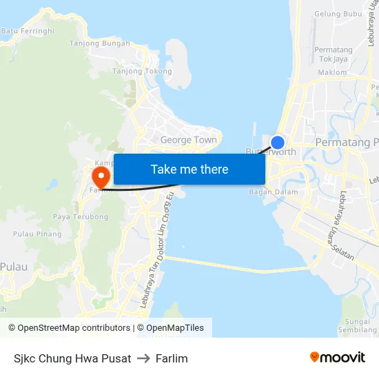 Sjkc Chung Hwa Pusat to Farlim map