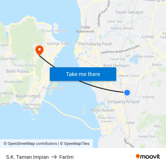 S.K. Taman Impian to Farlim map