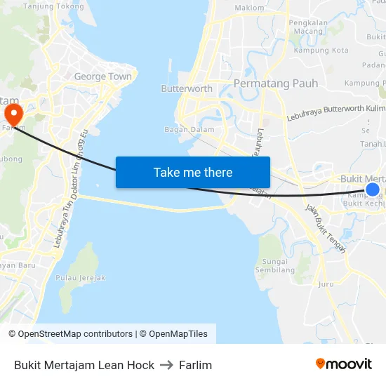 Bukit Mertajam Lean Hock to Farlim map