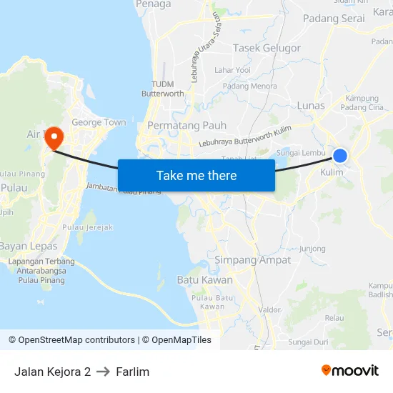 Jalan Kejora 2 to Farlim map