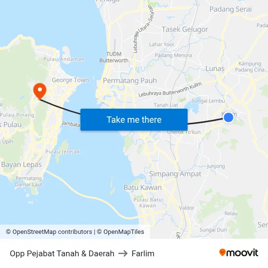 Opp Pejabat Tanah & Daerah to Farlim map