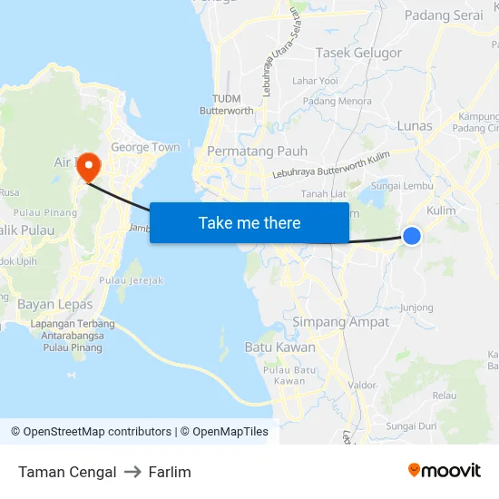 Taman Cengal to Farlim map