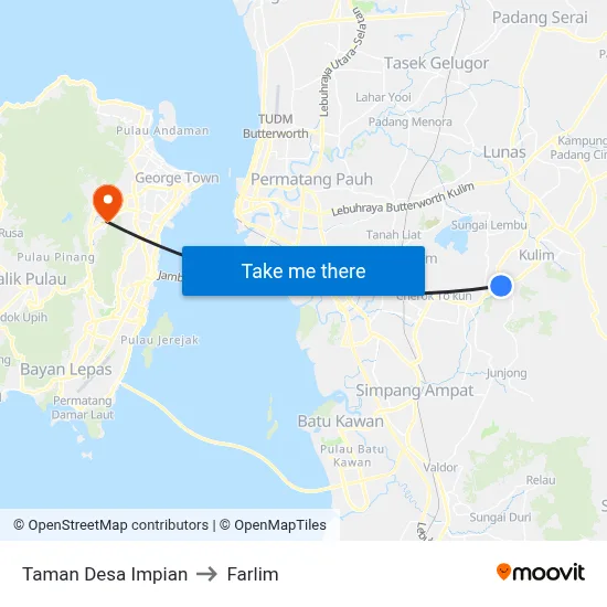 Taman Desa Impian to Farlim map