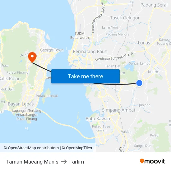 Taman Macang Manis to Farlim map