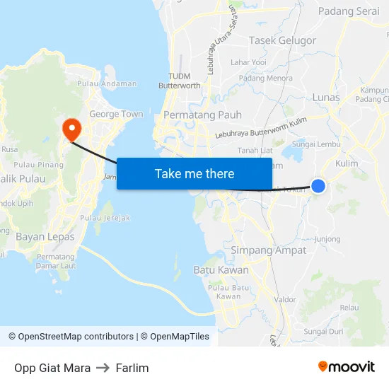 Opp Giat Mara to Farlim map