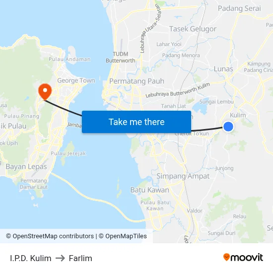 I.P.D. Kulim to Farlim map