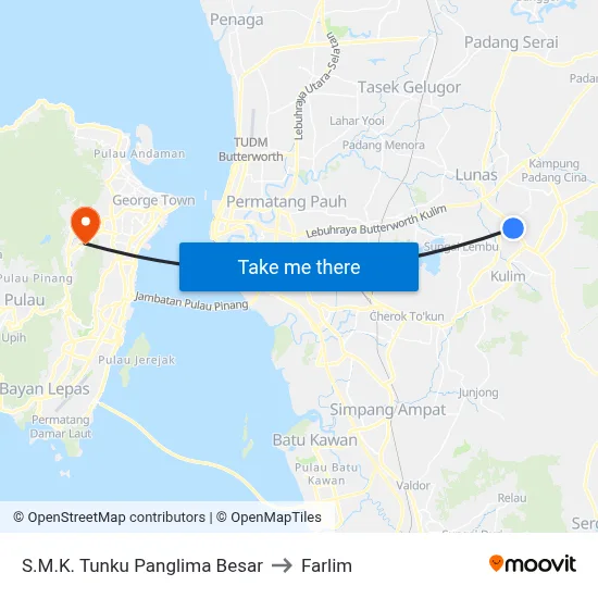S.M.K. Tunku Panglima Besar to Farlim map