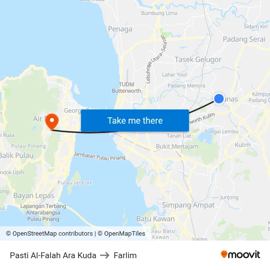 Pasti Al-Falah Ara Kuda to Farlim map