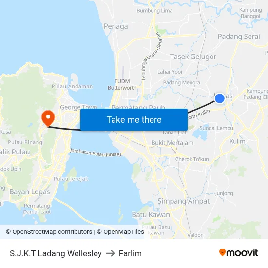 S.J.K.T Ladang Wellesley to Farlim map