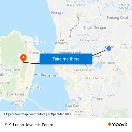 S.K. Lunas Jaya to Farlim map