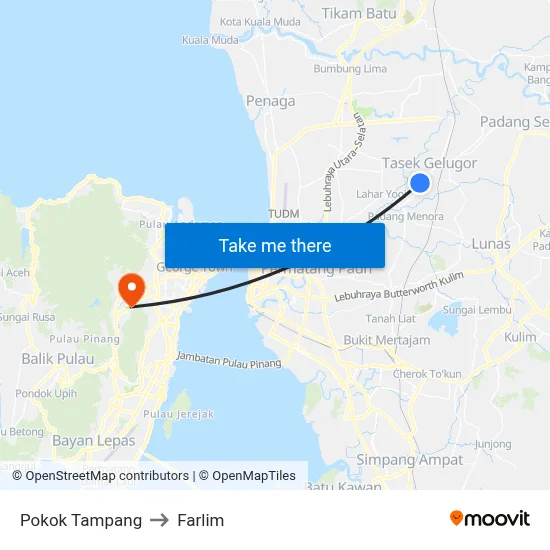 Pokok Tampang to Farlim map
