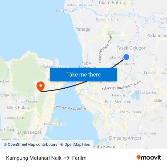 Kampung Matahari Naik to Farlim map