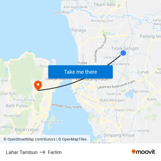Lahar Tambun to Farlim map