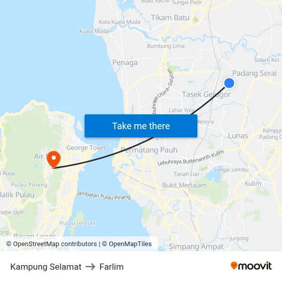Kampung Selamat to Farlim map