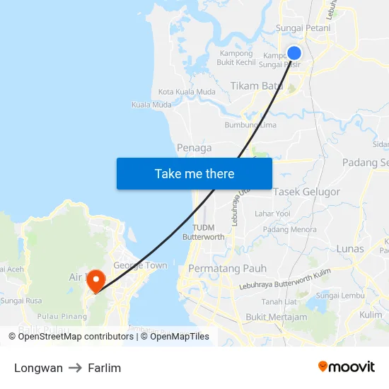 Longwan to Farlim map