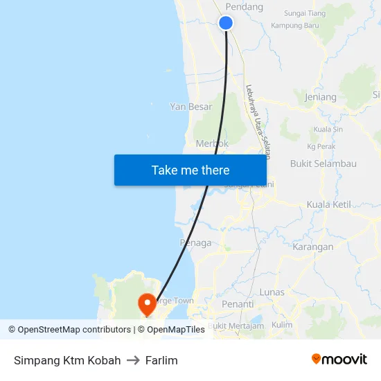 Simpang Ktm Kobah to Farlim map