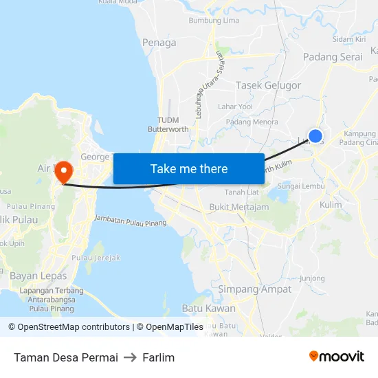 Taman Desa Permai to Farlim map