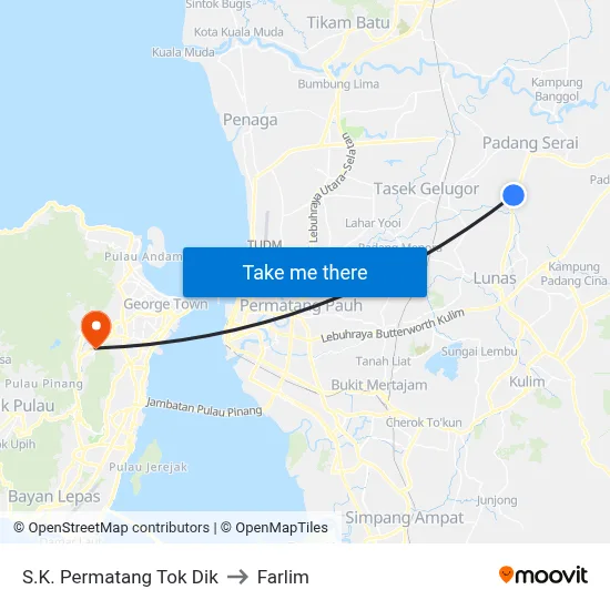 S.K. Permatang Tok Dik to Farlim map
