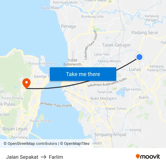 Jalan Sepakat to Farlim map
