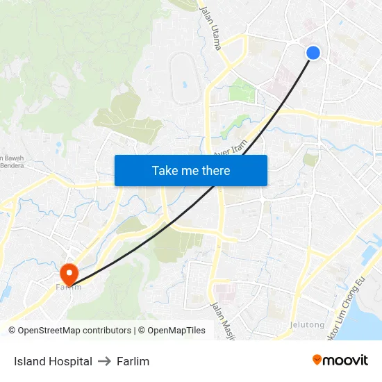 Island Hospital to Farlim map