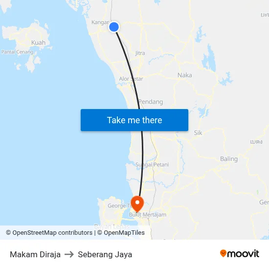 Makam Diraja to Seberang Jaya map