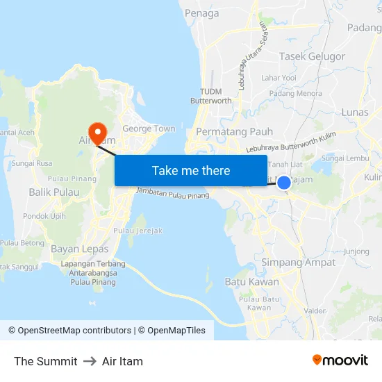 The Summit to Air Itam map