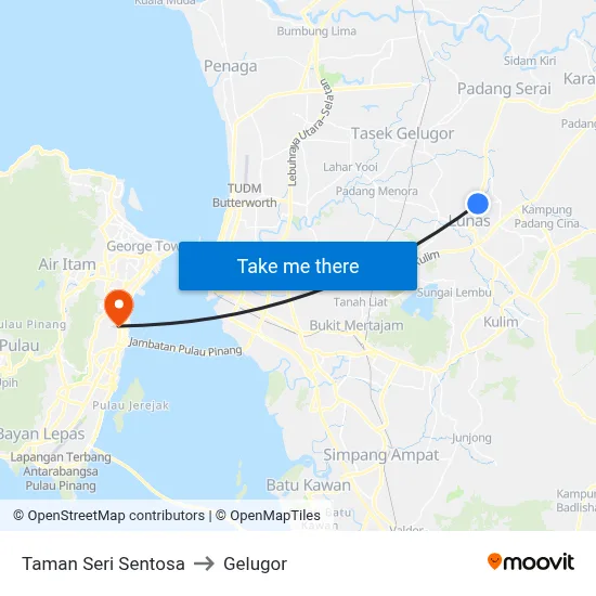 Taman Seri Sentosa to Gelugor map