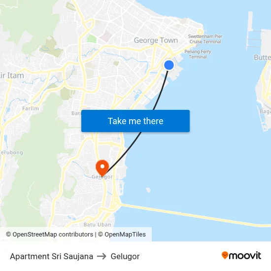 Apartment Sri Saujana to Gelugor map