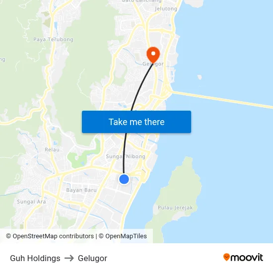 Guh Holdings to Gelugor map