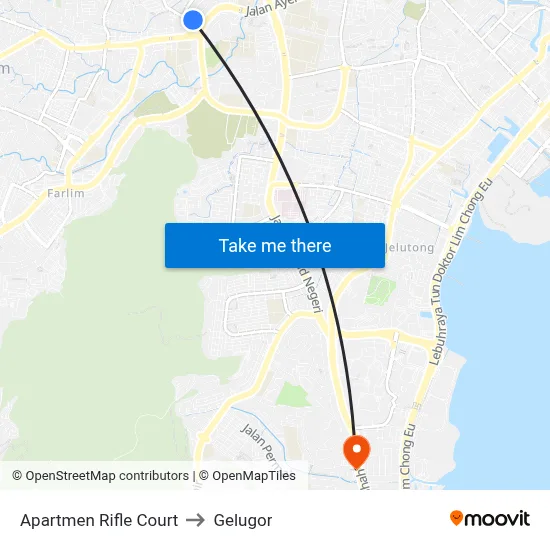 Apartmen Rifle Court to Gelugor map