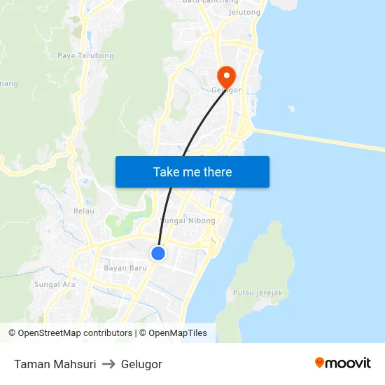 Taman Mahsuri to Gelugor map