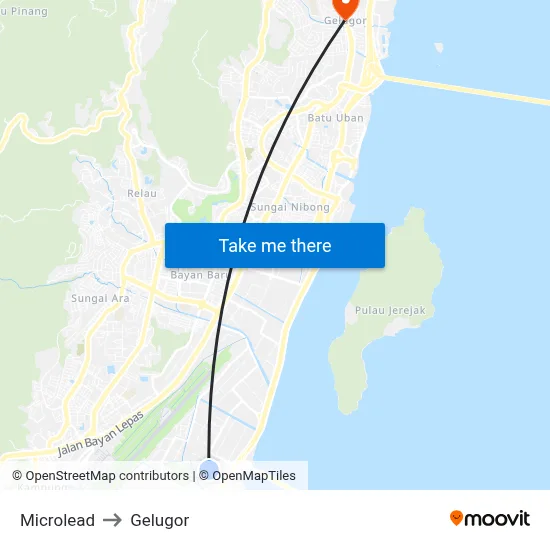 Microlead to Gelugor map