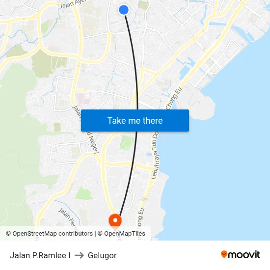 Jalan P.Ramlee I to Gelugor map