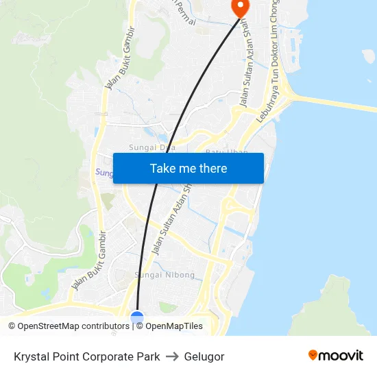 Krystal Point Corporate Park to Gelugor map