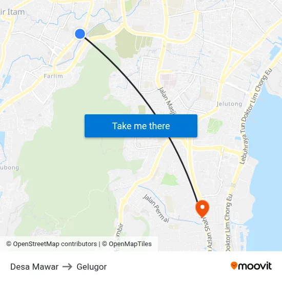 Desa Mawar to Gelugor map