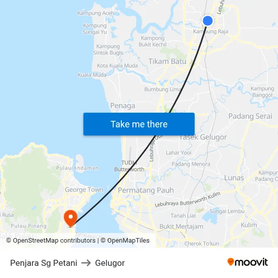 Penjara Sg Petani to Gelugor map