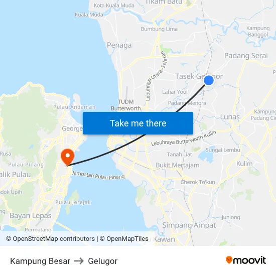 Kampung Besar to Gelugor map
