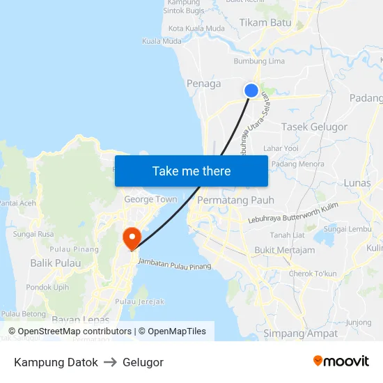 Kampung Datok to Gelugor map