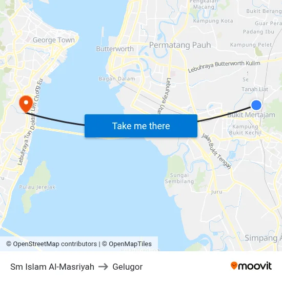 Sm Islam Al-Masriyah to Gelugor map