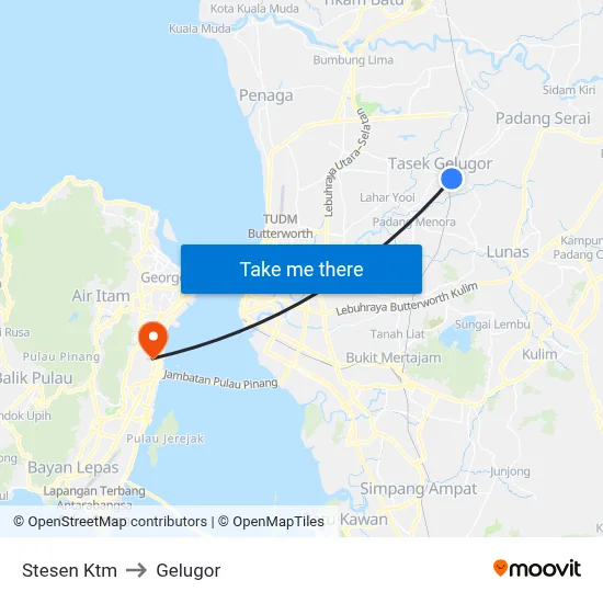 Stesen Ktm to Gelugor map