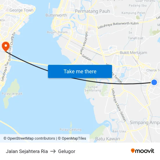Jalan Sejahtera Ria to Gelugor map